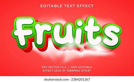 Fruits 3d editable text effect template