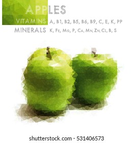 Fruits. Abstract design. Apples. Vector eps 10.