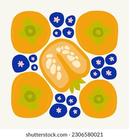 Fruits abstract elements. Food and healsy composition. Modern trendy Matisse minimal style. Fruits poster, invite. Vector arrangements for greeting card or invitation design