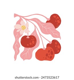 Frutas Elementos abstractos. Composición alimentaria y saludable. Moderno estilo minimalista Matisse de moda. Cartel de frutas, inviten. Disposiciones de Vector para diseño de tarjeta de felicitación o invitación