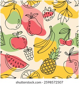 Fruits and abstract shapes pattern��