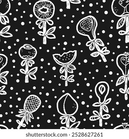 Fruits Abstract texture stylized seamless pattern rapport vector