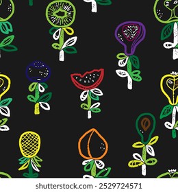 Fruits Abstract texture stylized seamless pattern rapport vector