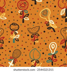 Frutas textura Abstractas estilizado sin fisuras patrón rapport Vector