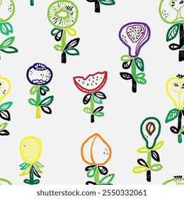 Fruits Abstract texture stylized seamless pattern rapport vector