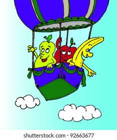 fruits in air balloon