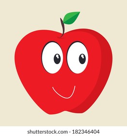 fruits apple cartoon design over background vector illustration    