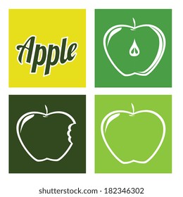 fruits apple design over white background vector illustration    