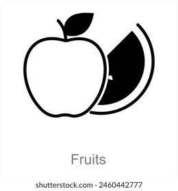 Fruits and apple icon concept