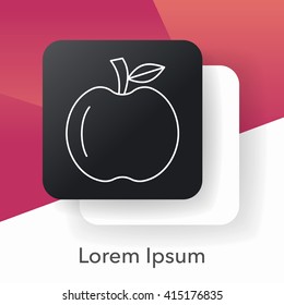 fruits apple line icon
