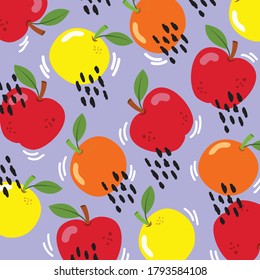 fruits apple oranges pattern background concept illustration vector