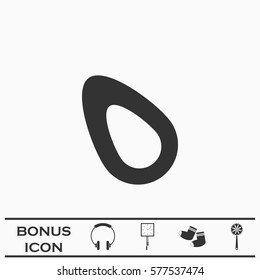 Fruits Avocado icon flat. Black pictogram on white background. Vector illustration symbol and bonus button