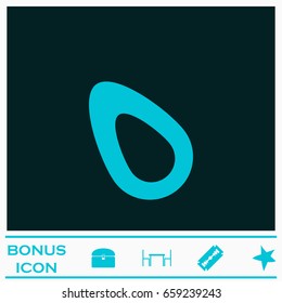 Fruits Avocado icon flat. Blue pictogram on dark background. Vector illustration symbol and bonus icons