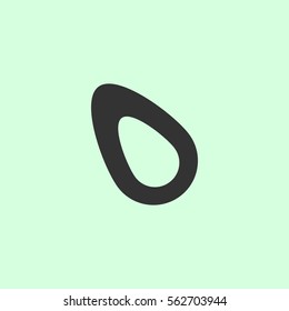 Fruits Avocado icon flat. Grey vector symbol on green background