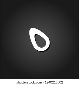 Fruits Avocado icon flat. Simple White pictogram on black background with shadow. Vector illustration symbol