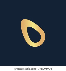 Fruits Avocado icon flat. Simple gold pictogram on dark background. Vector illustration symbol