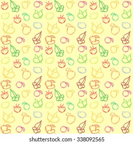 Fruits background colored  pattern
