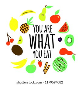 Fruits background. Digital illustration for your design. 