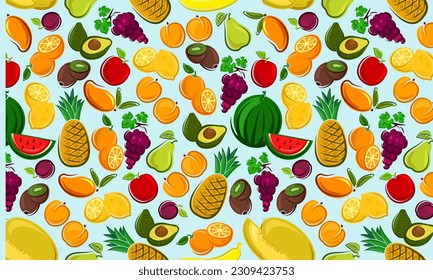 Diseño de ilustración vectorial de la plantilla de fondo de frutas