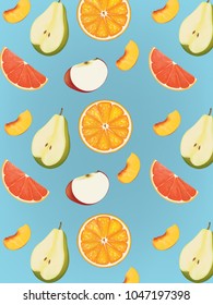 Fruits background, vector