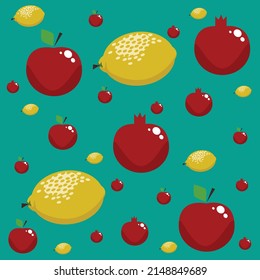Fruits Background Vector Illustration Isolated