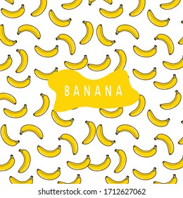 fruits Banana yellow background modern