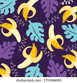 frutales bananas púrpura modelo de fondo ilustración vector 