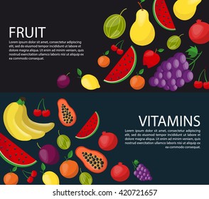 Fruits banners horizontal for your design