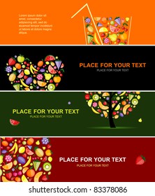 Fruits banners horizontal for your design