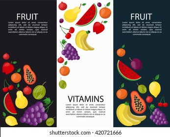 Fruits banners vertical for your design