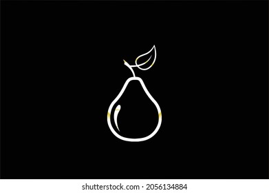 FRUITS Basic and elegant minimal artistic design in initial based Icon logo-vector