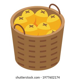 Fruits basket icon. Isometric of Fruits basket vector icon for web design isolated on white background