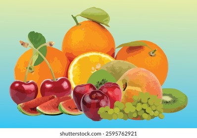 Fruits in a basket on a isolated