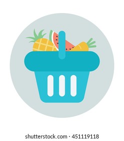 Fruits Basket Vector Icon
