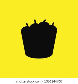 fruits with baskets icon vector