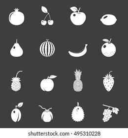 Fruits and berries - icons set. Vector EPS8 illustration.