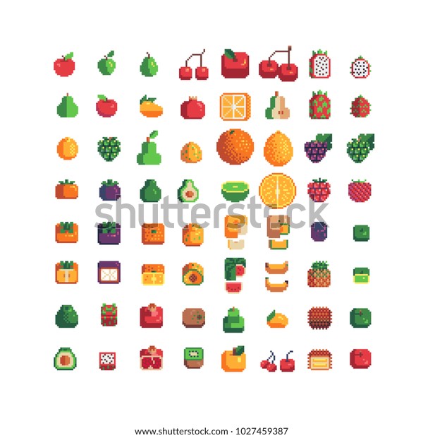images 8 Bit Blueberry Pixel Art https www shutterstock com image vector fruits berries pixel art icons set 1027459387
