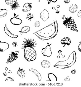 Esbozo de frutas y bayas, fondo perfecto para su diseño