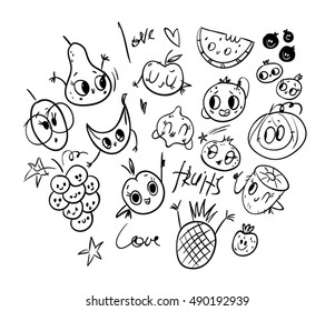 fruits and berries vector