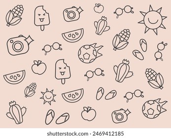 Fruits and berries vector icons Fresh and natural ingredients
