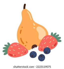 Fruits berry design element concept illustration