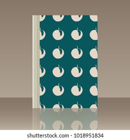 Fruits and Book. Realistic image of the object with reflection