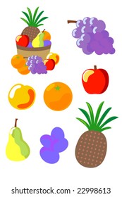 Fruits in bowl, 7 different kinds