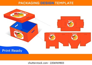Fruits box packaging design template