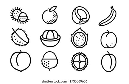 fruits bundle vector icon design on white background