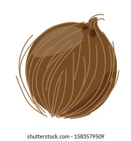 Fruits . Cartoon coconut. Vector isolated image illustration