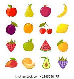 Fruits Cartoon Set Fresh Healthy Food Stock Vector (royalty Free 