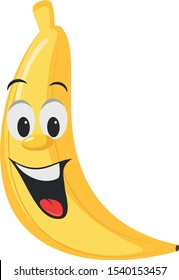 Fruits Characters Collection: Vector illustration of a funny and smiling banana character.