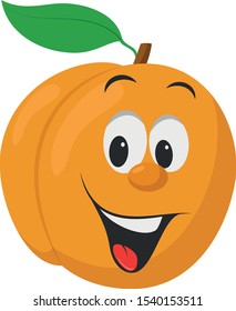 Fruits Characters Collection: Vector illustration of a funny and smiling peach character.