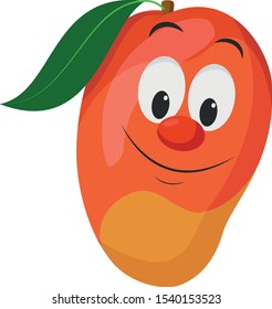 Fruits Characters Collection: Vector illustration of a funny and smiling mango character.